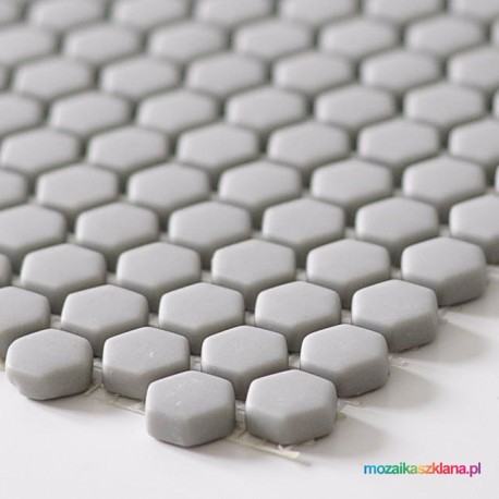 Mozaika szklana S 92932  biała hexagonalna