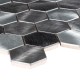 Mozaika metalowa SK 86559 Srebrna Hexagon