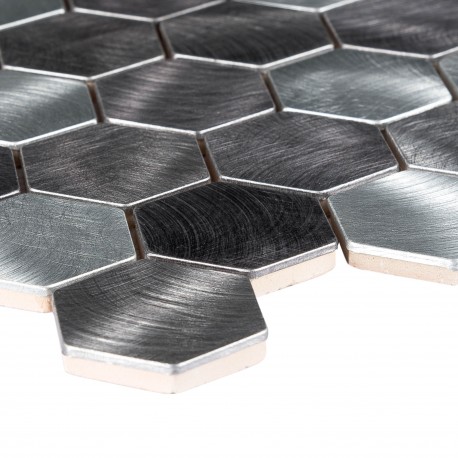 Mozaika metalowa SK 86559 Srebrna Hexagon