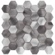 Mozaika metalowa SK 86559 Srebrna Hexagon
