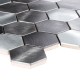 Mozaika metalowa SK 86559 Srebrna Hexagon